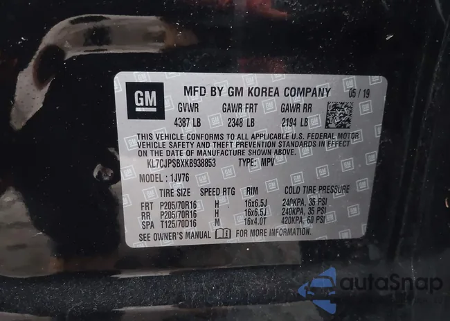 KL7CJPSBXKB938853: 43747582