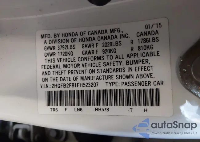 2HGFB2F81FH523207: 43746708