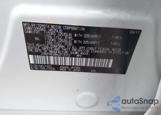 JTMZFREV8HJ712552: 43746972