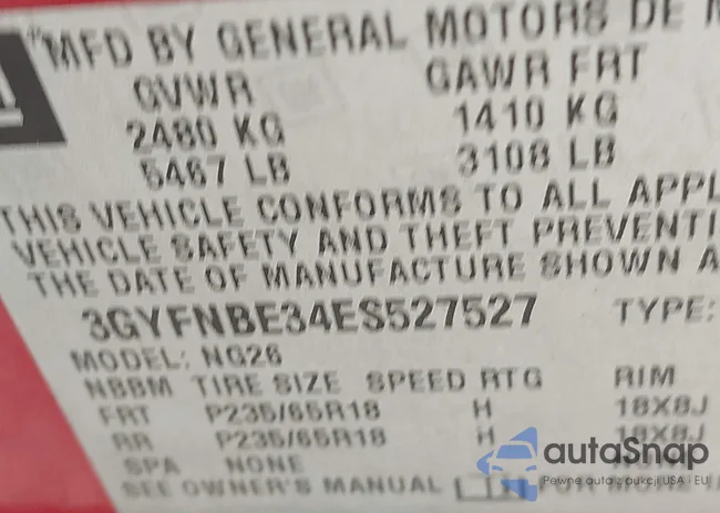 3GYFNBE34ES527527: 43748061