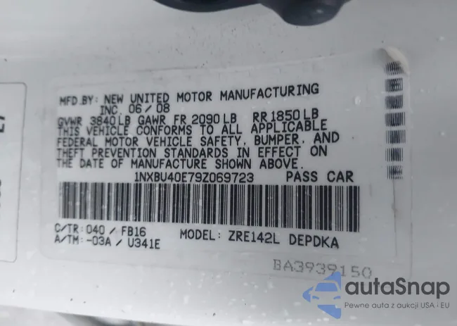 1NXBU40E79Z069723: 43748165