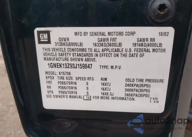 1GNEK13Z93J159847: 43748188