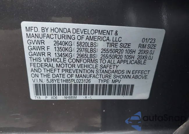 5J8YE1H85PL023126: 43748251