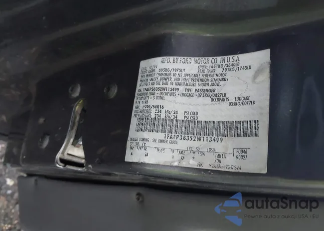 1FAFP38352W113499: 43748351