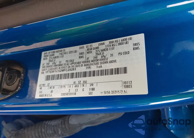 1FTEW1C52MFC29283: 43748377