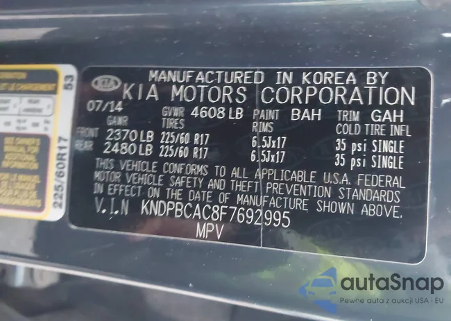 KNDPBCAC8F7692995: 43748412