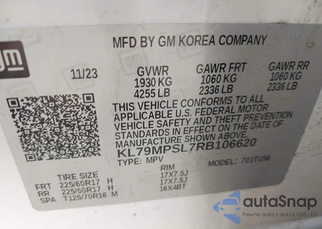 KL79MPSL7RB106620: 43748449