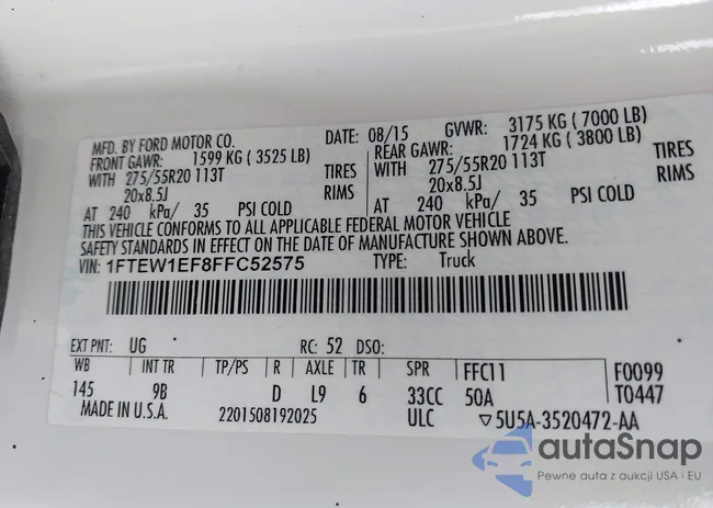 1FTEW1EF8FFC52575: 43747671