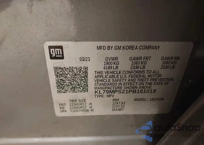 KL79MPS21PB161018: 43747672