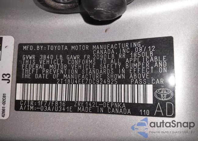 2T1BU4EE7DC924925: 43747713