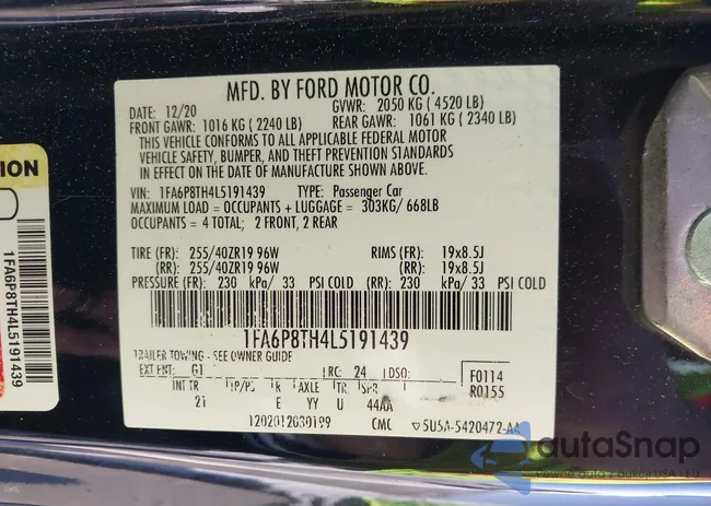 1FA6P8TH4L5191439: 43747738