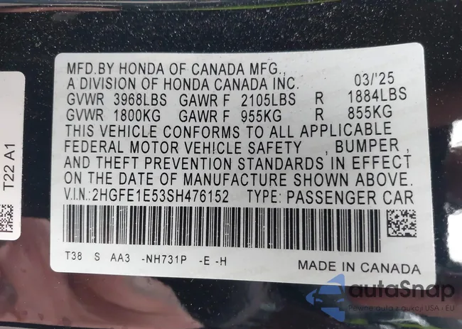 2HGFE1E53SH476152: 43747887