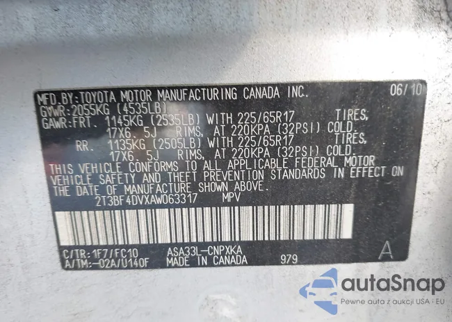 2T3BF4DVXAW063317: 43747936