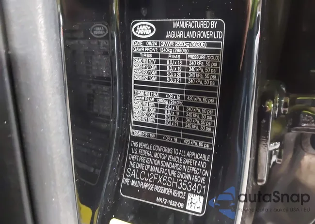 SALCJ2FX6SH353401: 43749037