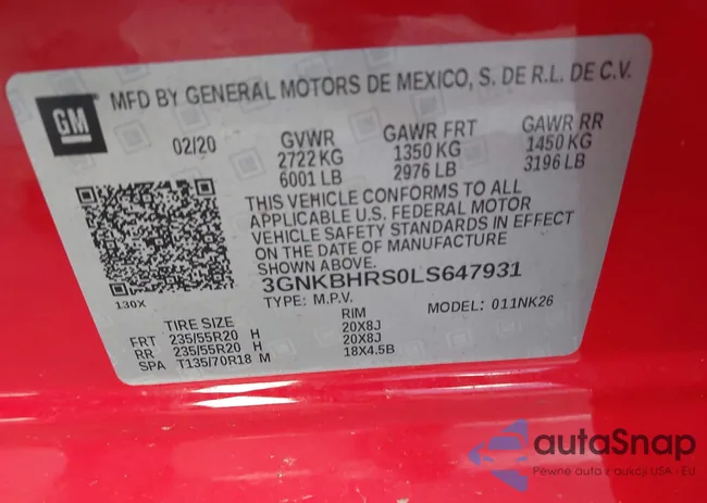 3GNKBHRS0LS647931: 43749076