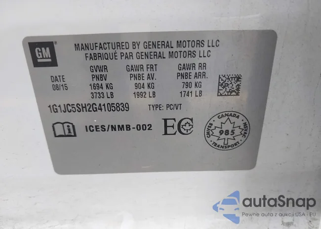 1G1JC5SH2G4105839: 43749148