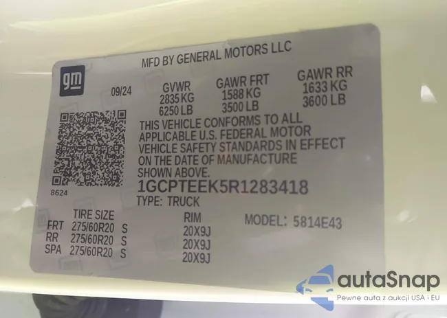 1GCPTEEK5R1283418: 43749217