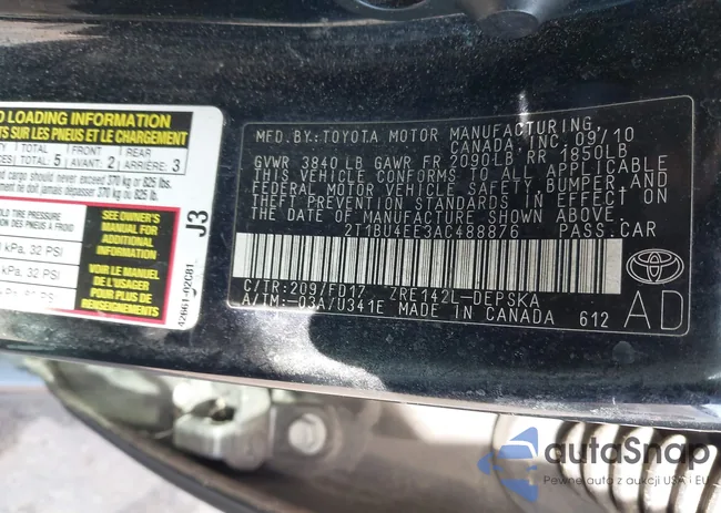 2T1BU4EE3AC488876: 43749343