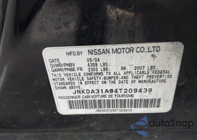 JNKDA31A94T209439: 43749414