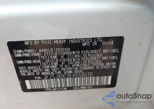 JF2SJAHC9EH558076: 43749595