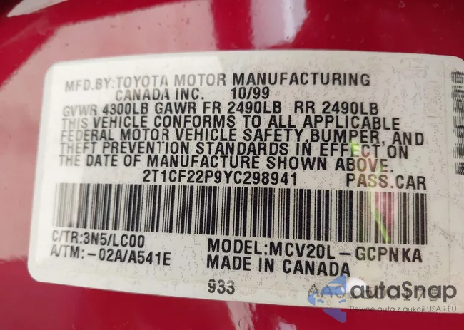 2T1CF22P9YC298941: 43749610