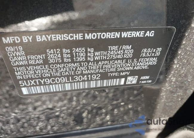 5UXTY9C09LL304192: 43748758