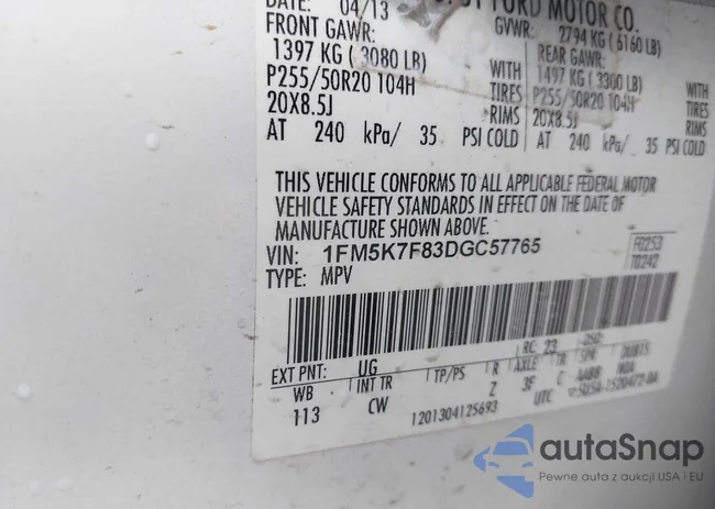 1FM5K7F83DGC57765: 43748871