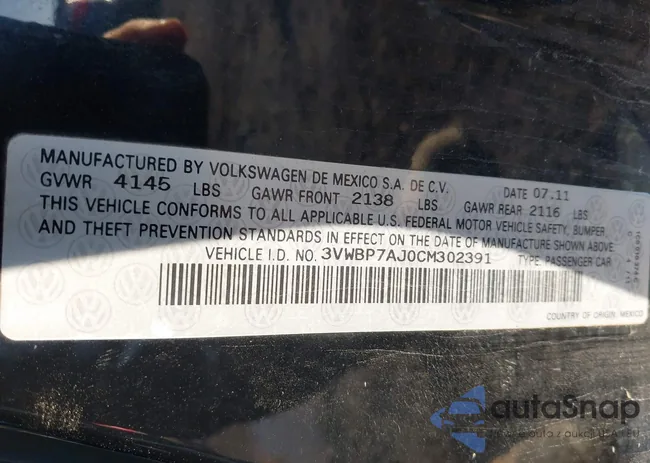 3VWBP7AJ0CM302391: 43750032