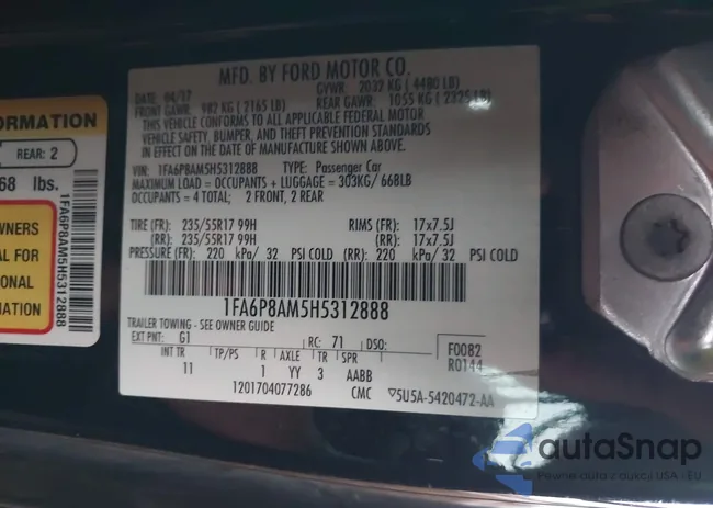 1FA6P8AM5H5312888: 43750037