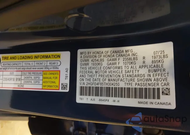 2HGFE4F85TH304250: 43750049