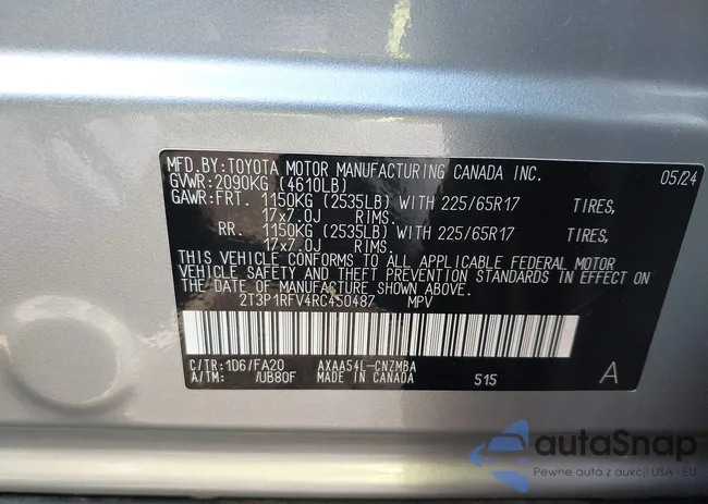 2T3P1RFV4RC450487: 43750109