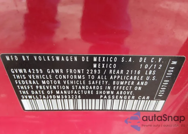 3VWLL7AJ9DM393226: 43750128