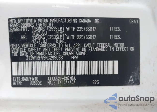 2T3W1RFV5RC295086: 43750224