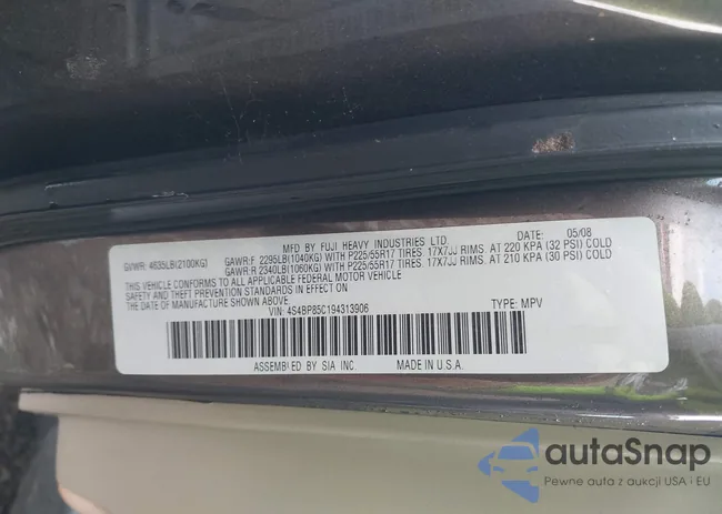 4S4BP85C194313906: 43750509