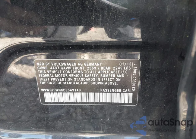 WVWRP7ANXDE549140: 43750523