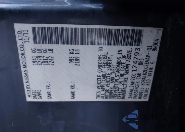 1N4AL2AP2CC174793: 43750544