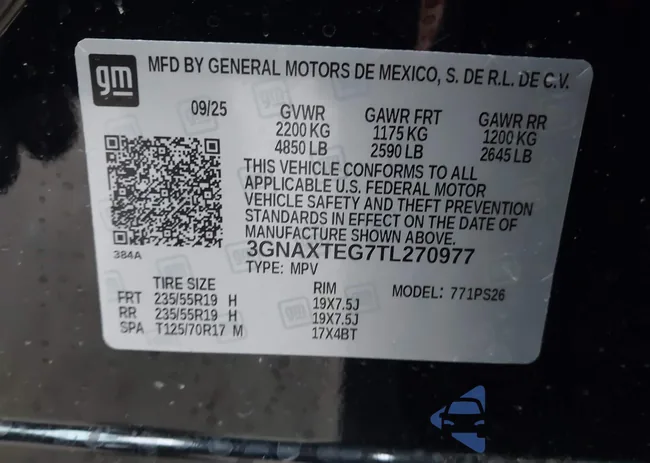 3GNAXTEG7TL270977: 43749695