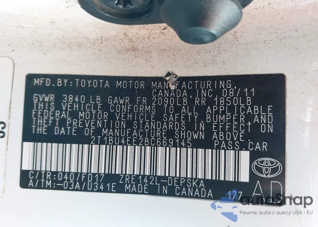 2T1BU4EE2BC669145: 43751088