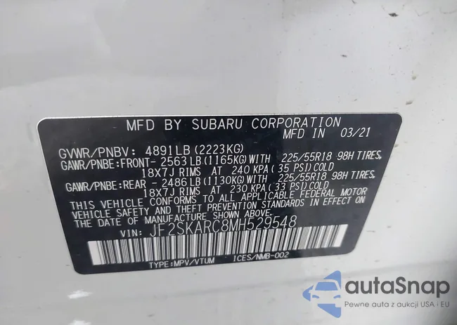 JF2SKARC8MH529548: 43751093