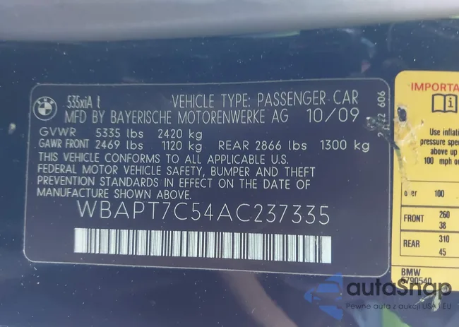 WBAPT7C54AC237335: 43751104