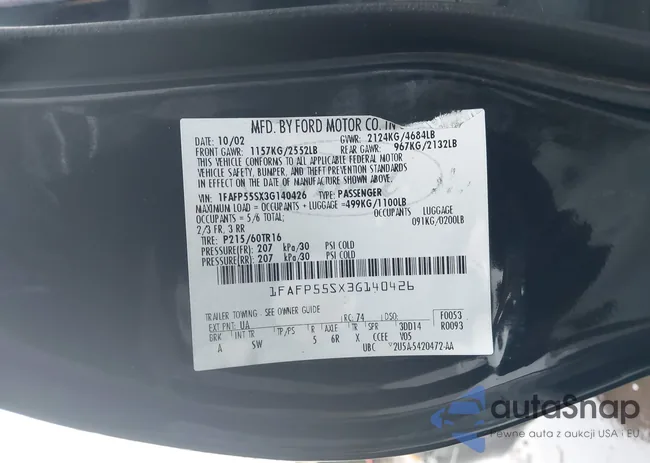 1FAFP55SX3G140426: 43751122