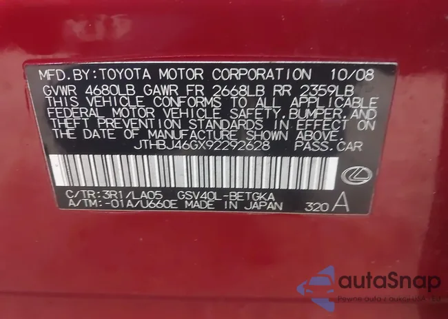 JTHBJ46GX92292628: 43751255