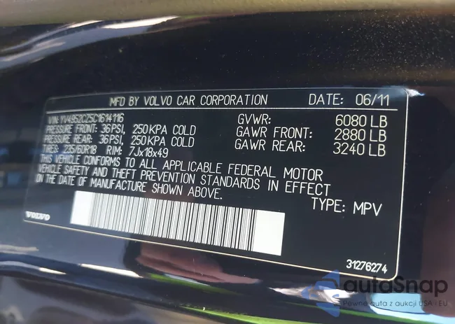 YV4952CZ5C1614116: 43751288