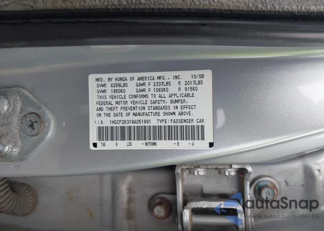 1HGCP26319A051991: 43751304