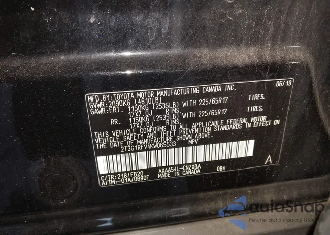 2T3G1RFV4KW065533: 43751424