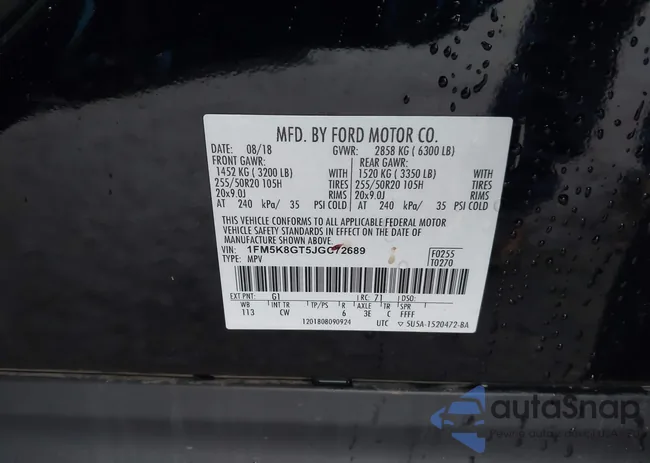 1FM5K8GT5JGC72689: 43751537