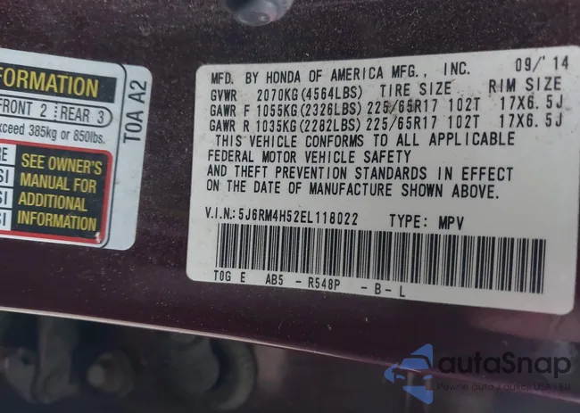 5J6RM4H52EL118022: 43751547