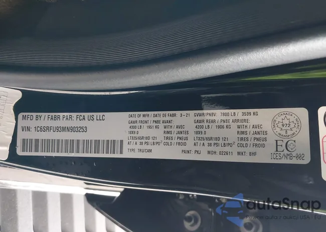 1C6SRFU93MN903253: 43750673