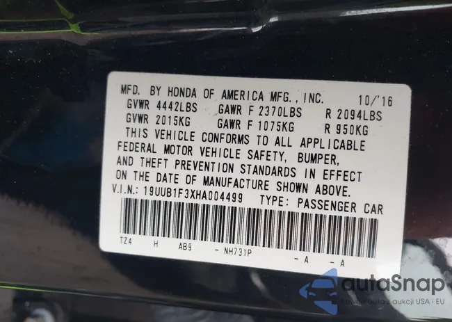 19UUB1F3XHA004499: 43750845