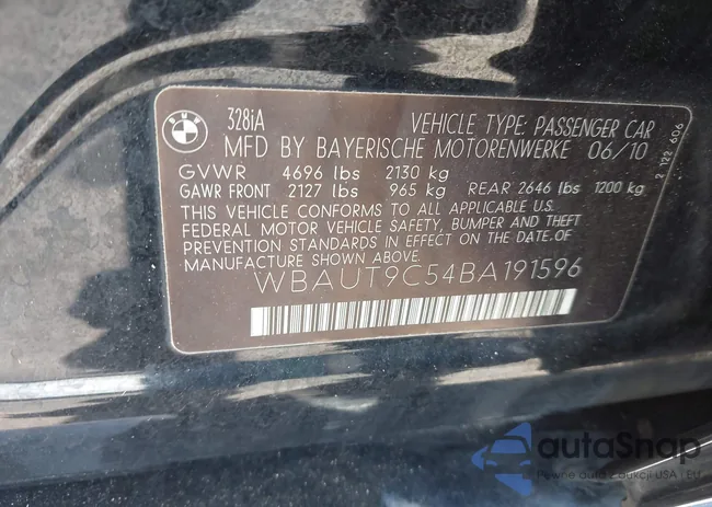 WBAUT9C54BA191596: 43750931